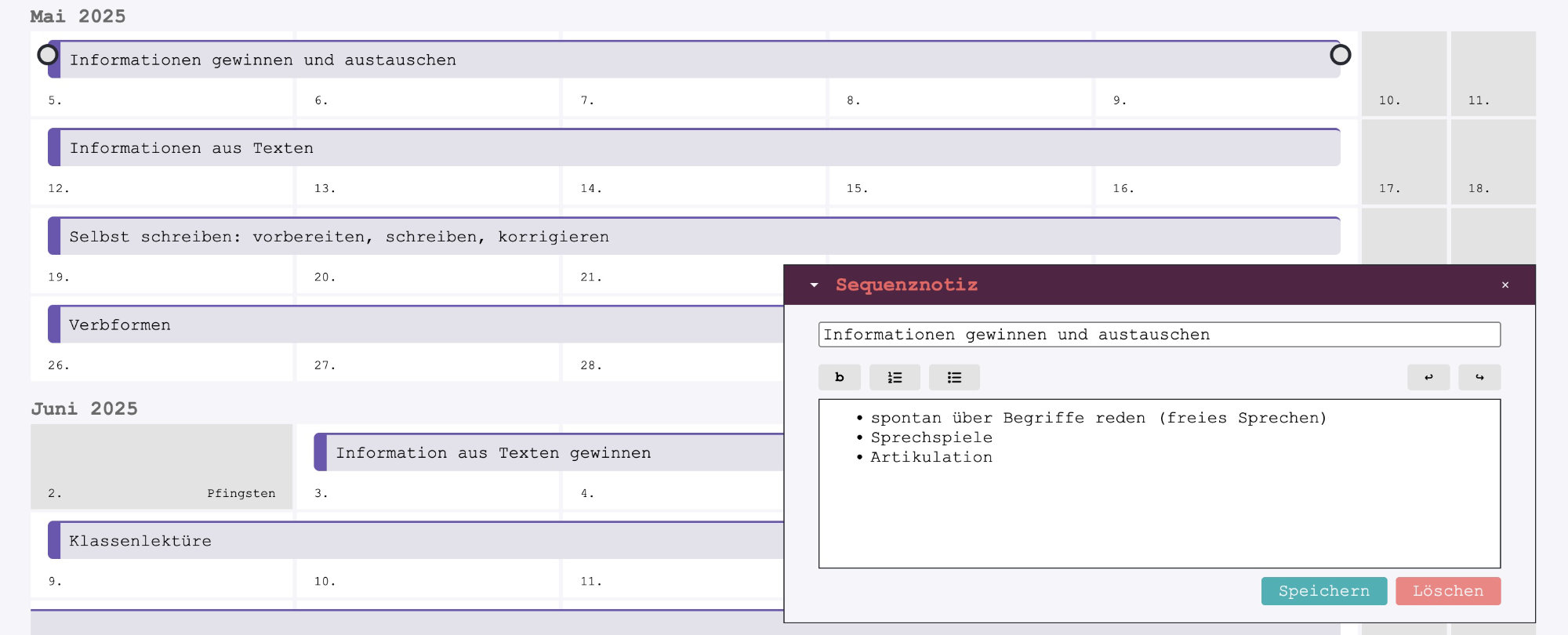 Stundennotizen können für verschiedenste Dinge verwendet werden. Seien es Merklisten, Feinplanung oder die abschließende Dokumentation.